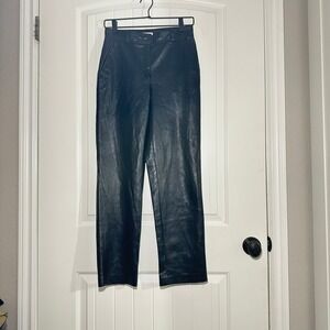 Aritzia‎ Babaton | Vegan Faux Leather Straight Leg Pants Black | Size 4